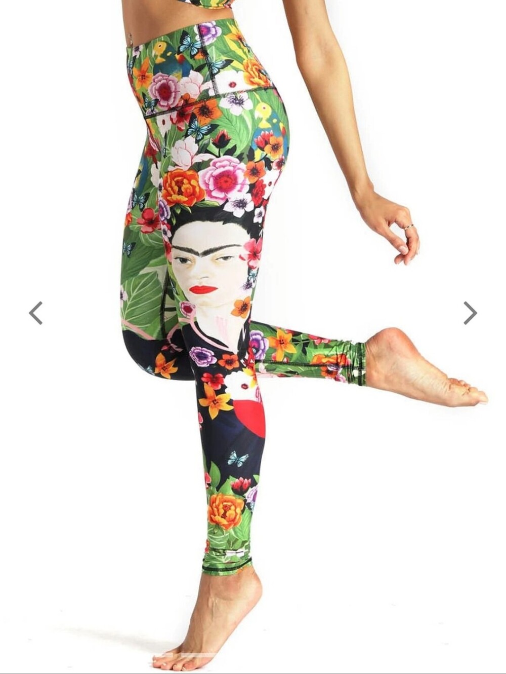 yoga democracy frida kahlo tropical eco high-rise leggings size S